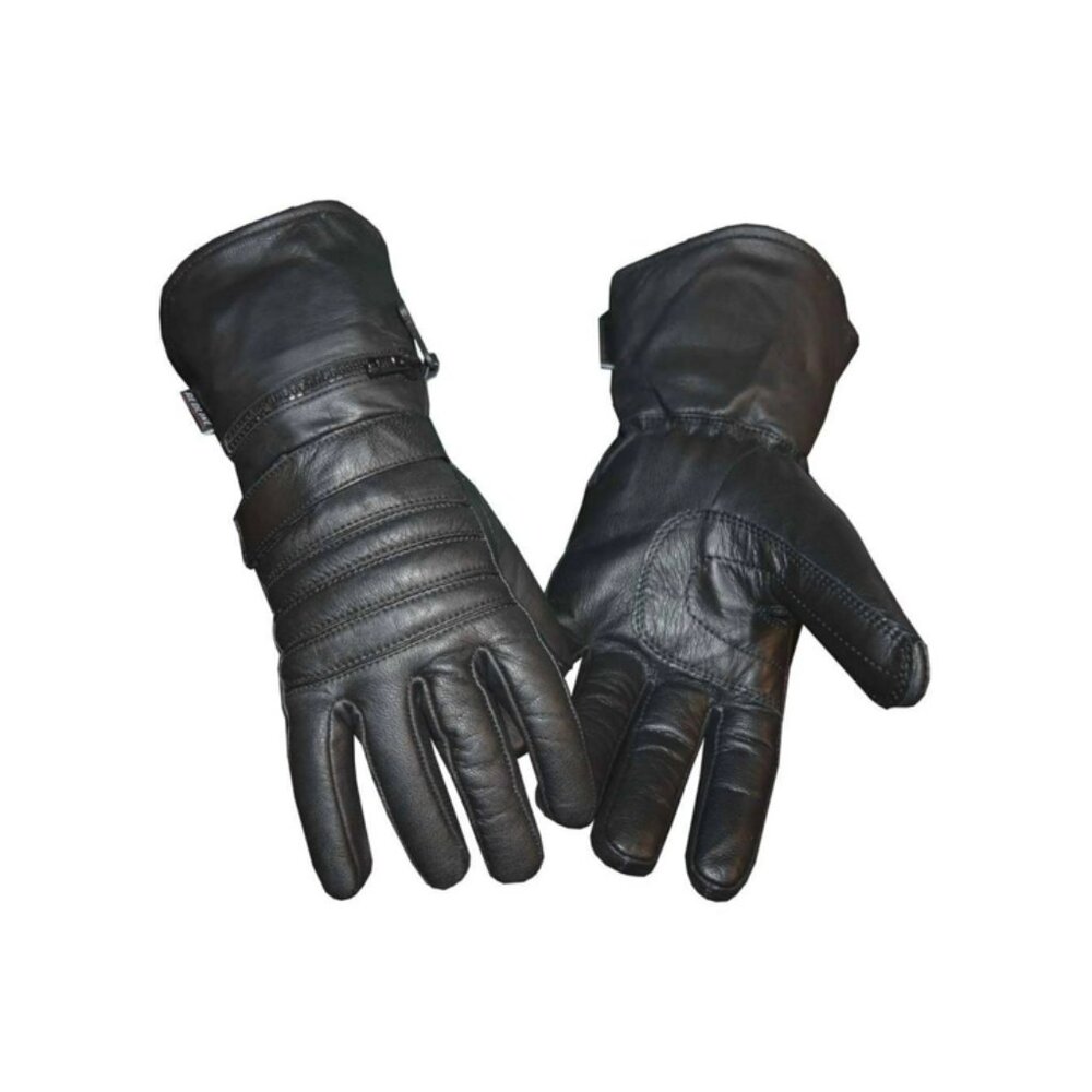 NWTLeather Gauntlet Gloves, Motorcycle Biker Riding, Unisex Long with Rain cover